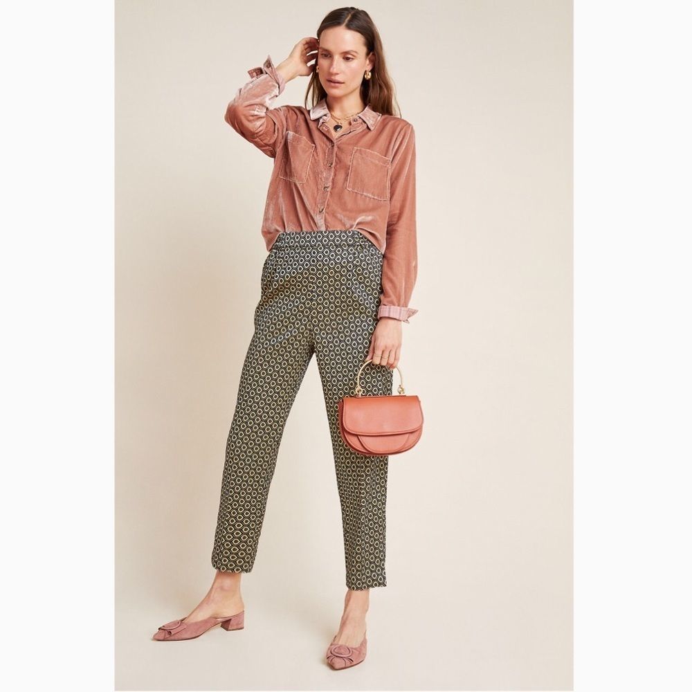 ANTHROPOLOGIE | Larkin Jacquard Tapered Trousers
